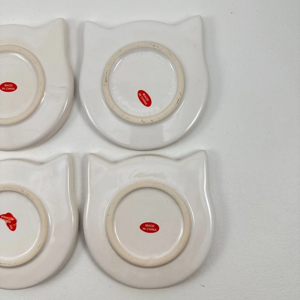 Cat Drink Coasters Ceramic Modern Vibrant Colors 4